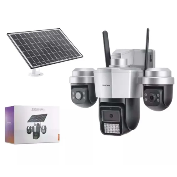 Caméra de Surveillance Solaire PTZ 4G à Triple Objectif 9MP Lenovo