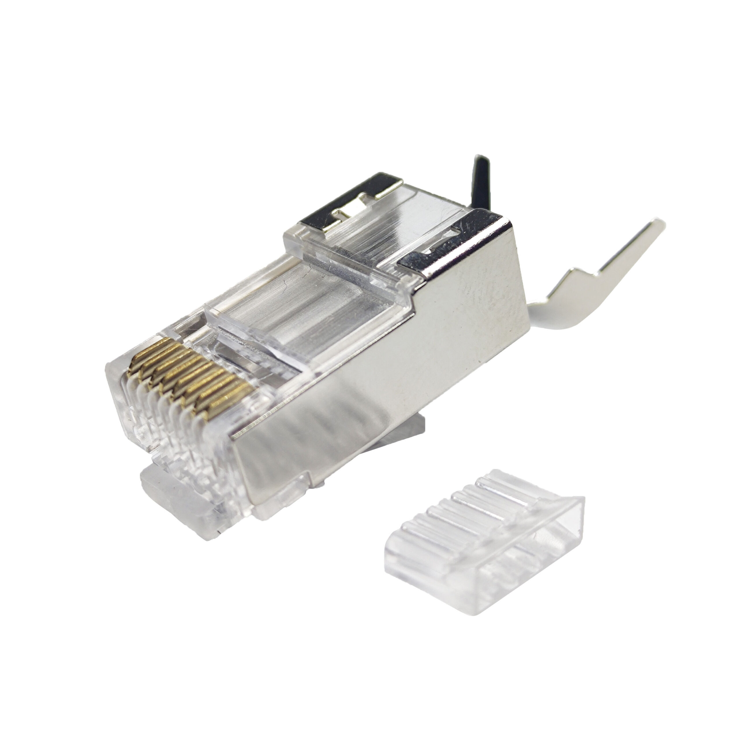 Connecteur RJ45 Cat6A/Cat7 8P8C STP FTP Pass-Through – Connecteur Ethernet à Passage Direct