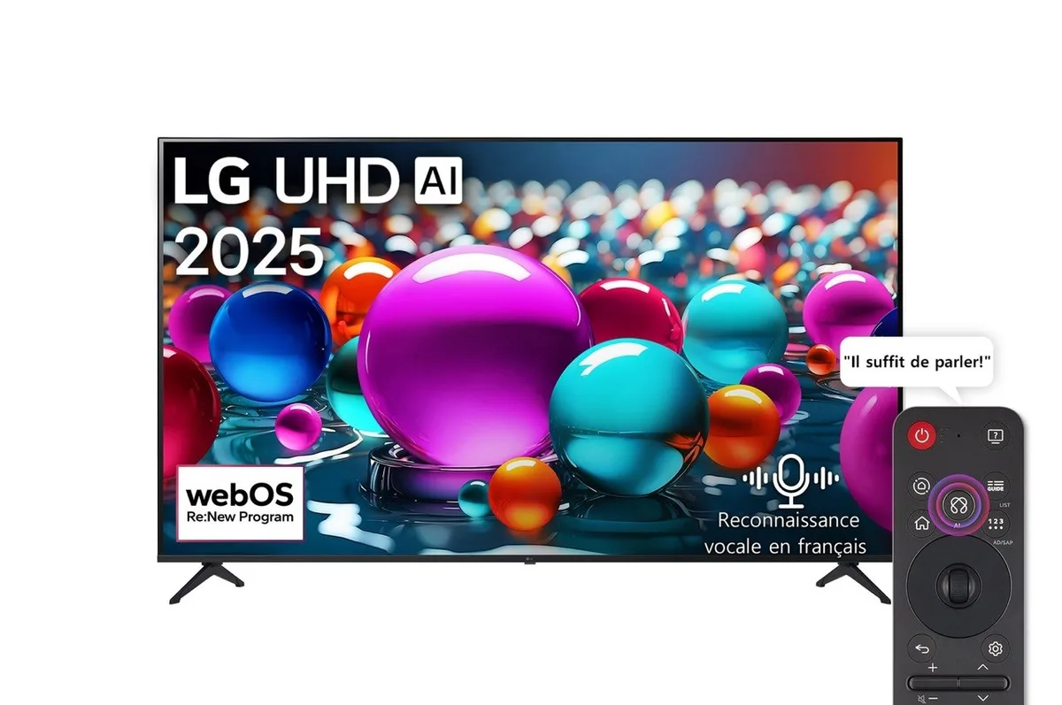 Téléviseur LG 65" Smart 4K UHD AI + Télécommande Magic Remote