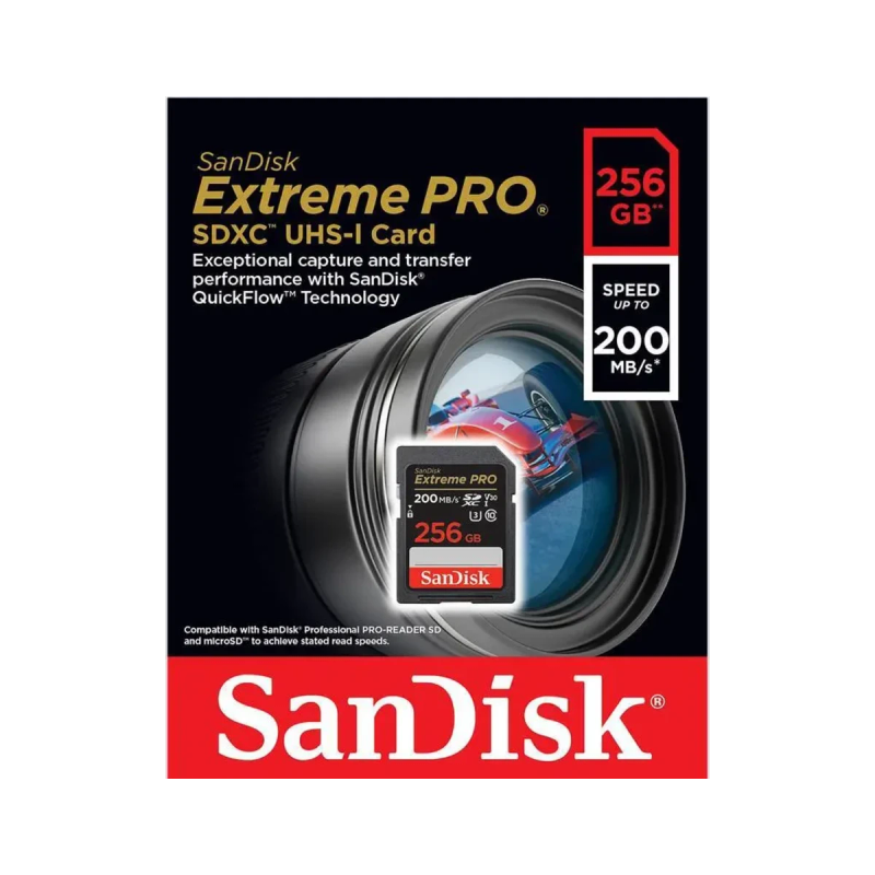 SanDisk Extreme PRO 256GB · Carte SDXC UHS-I 200 Mo/s