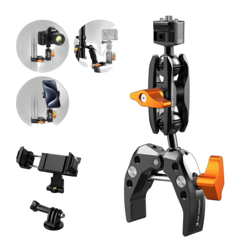 K&F Concept MS13 · Bras magique Super Clamp + rotule 360°