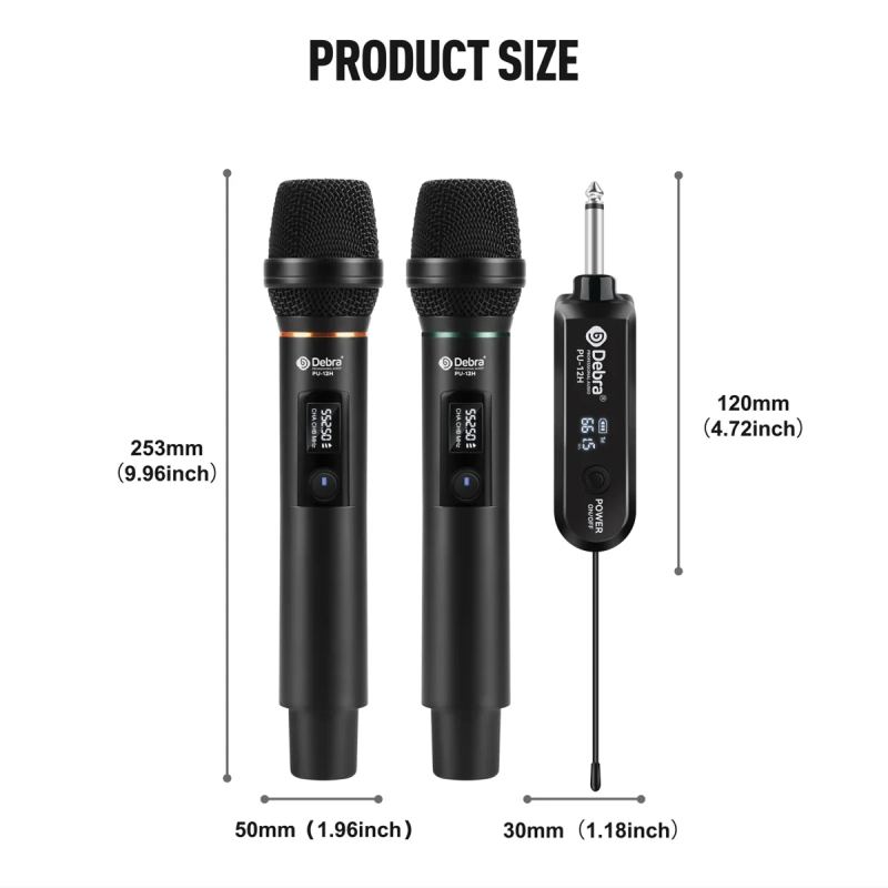 Microphones sans fil Debra PU-12H 1 canal UHF
