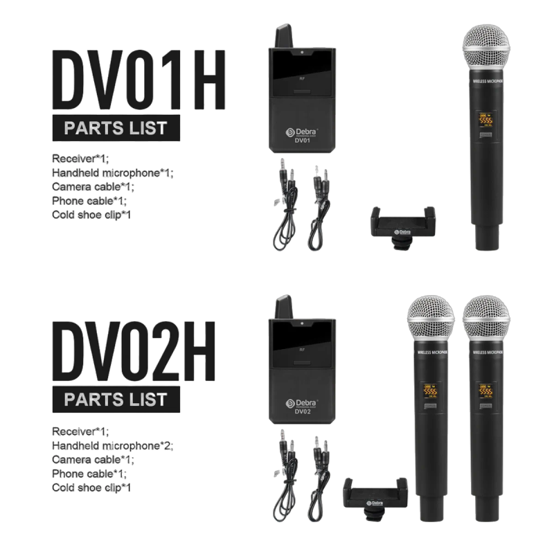 Debra DV02H Microphone sans fil à main UHF