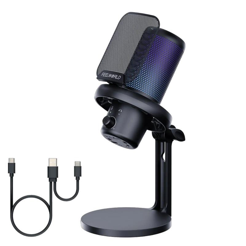 Feelworld VM1 · Microphone USB cardioïde RGB