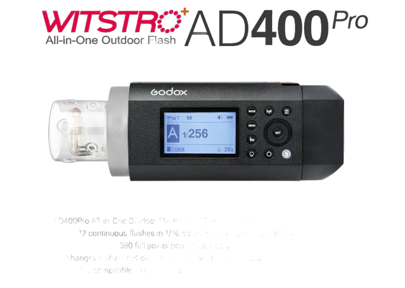 Godox AD400 Pro Flash Stroboscopique Extérieur 400Ws 1/8000s 2.4G TTL