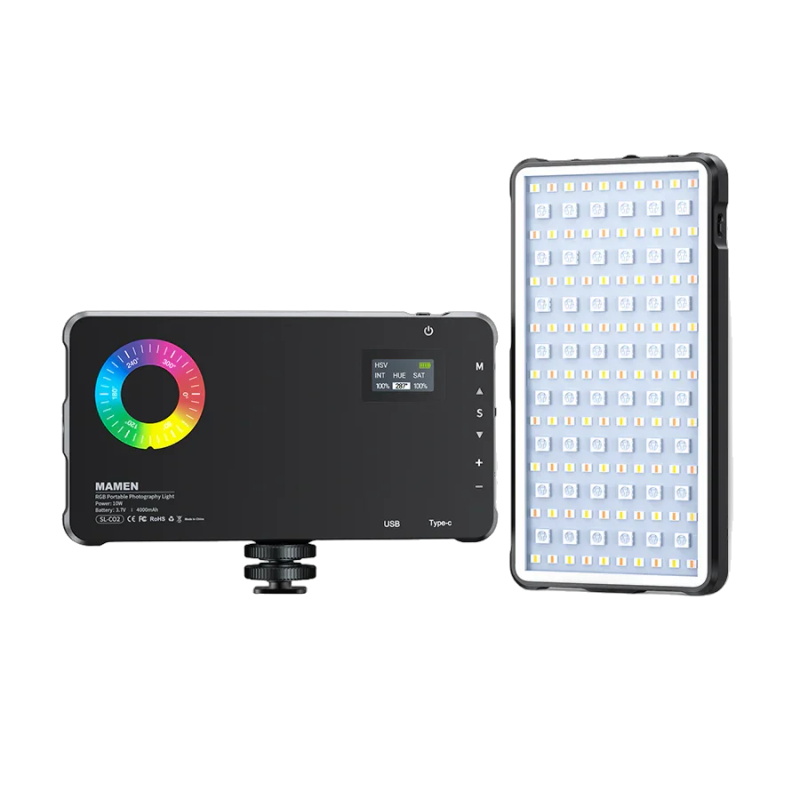 Mamen M138 RGB LED Vidéo Light 2500K-9000K avec 24 effets