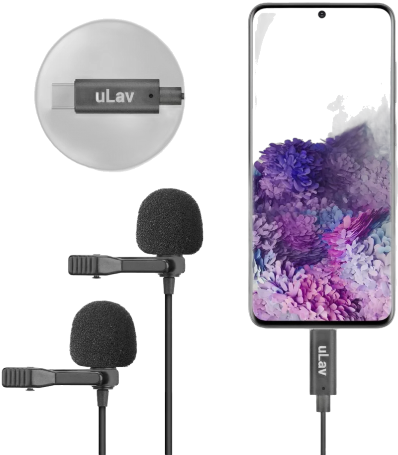 Microphone cravate USB deux têtes