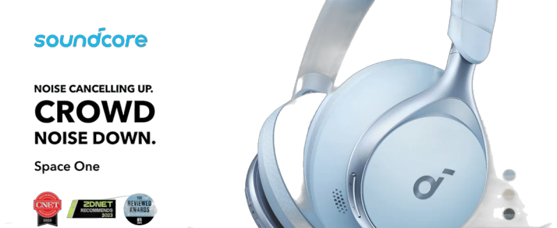 Soundcore by Anker Space One Casque Bluetooth (Bleu ciel)