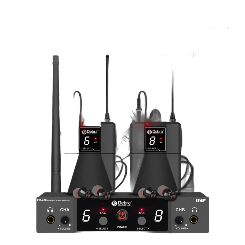 Système de monitoring intra-auriculaire sans fil Debra ER-280 UHF (2 récepteurs)